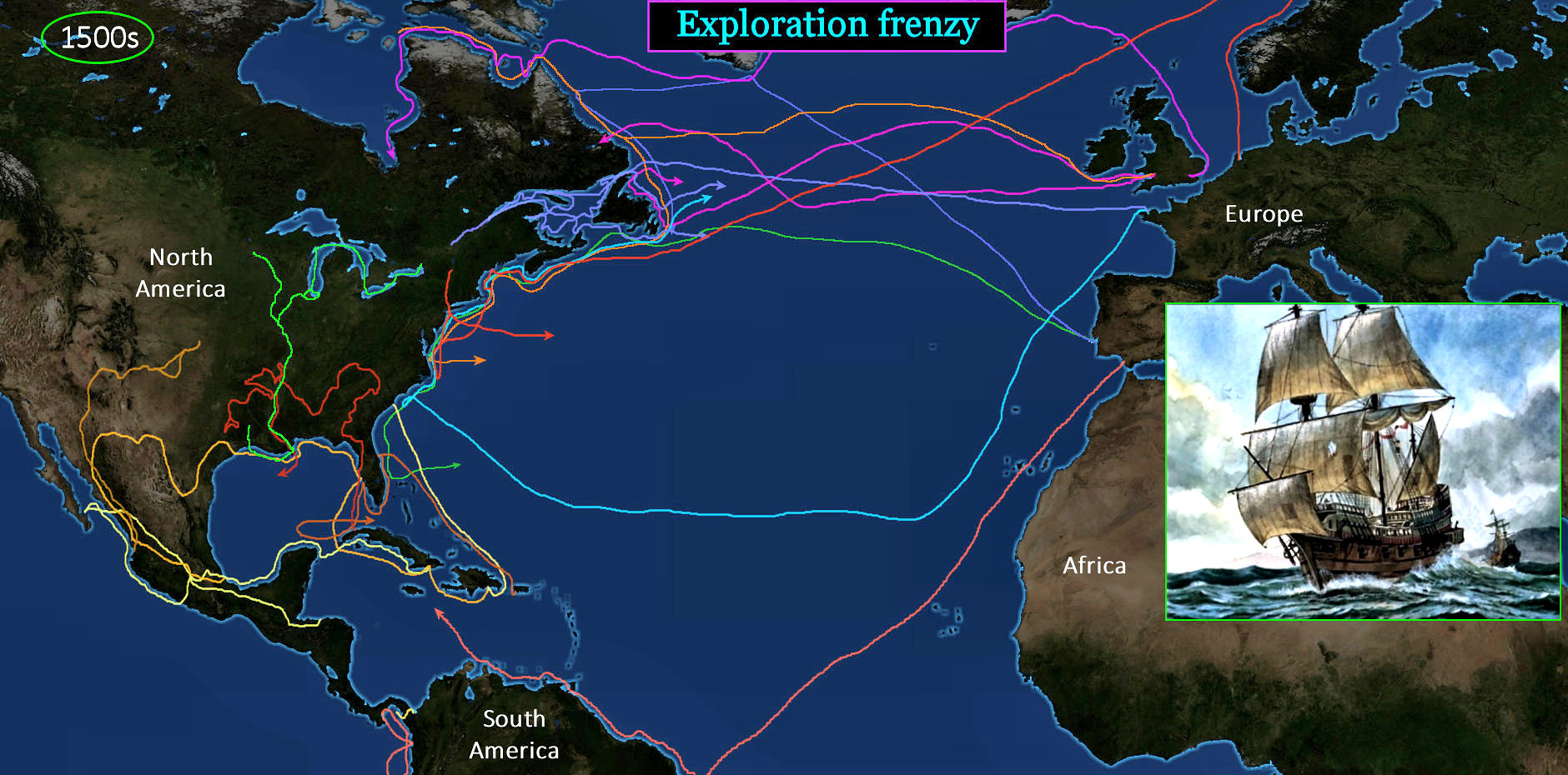 Age of exploration, 1500s map